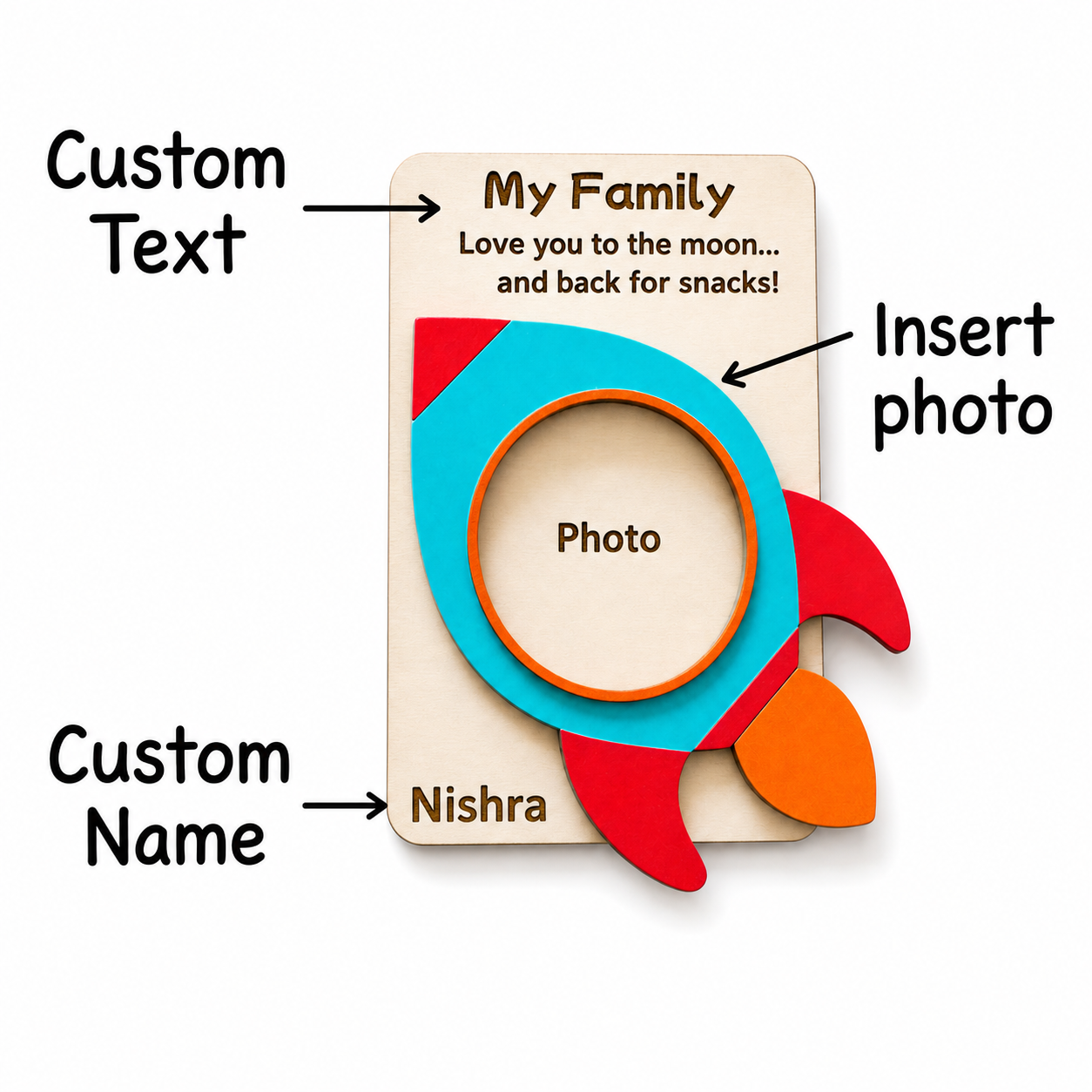 Rocket Photo Fridge Magnet – Set of 10